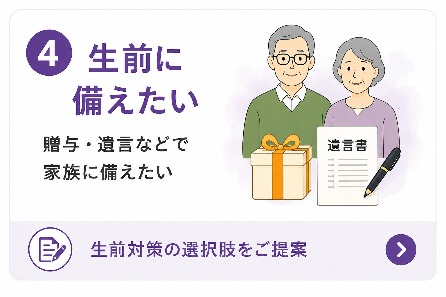 生前に備えたい｜贈与・遺言などで家族に備えたい